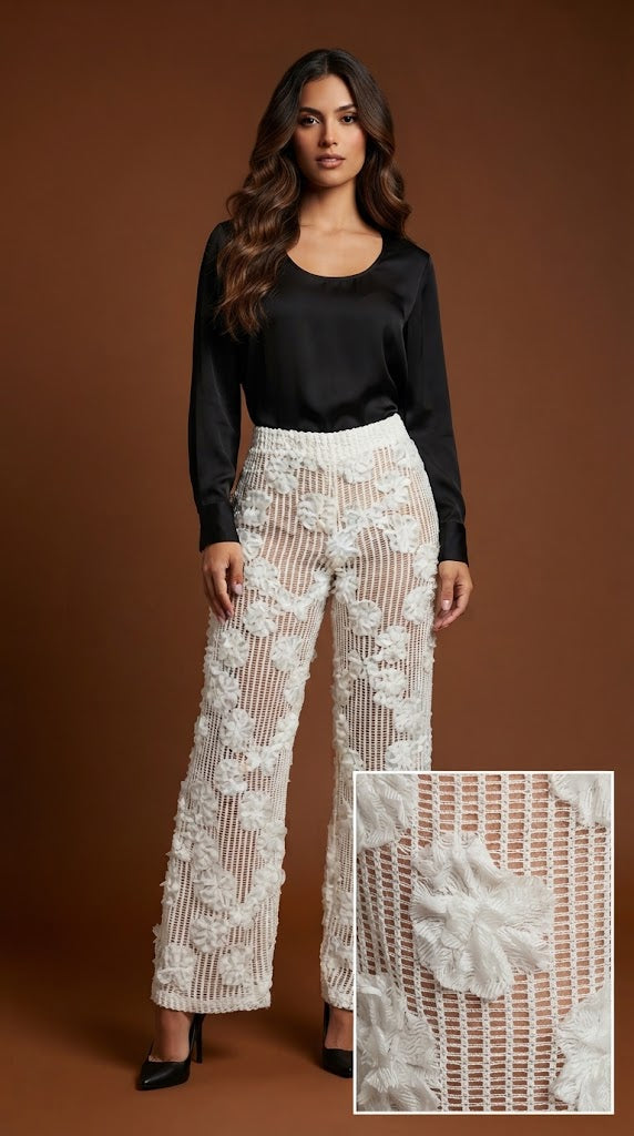 Pantalón semitransparente blanco / SH64
