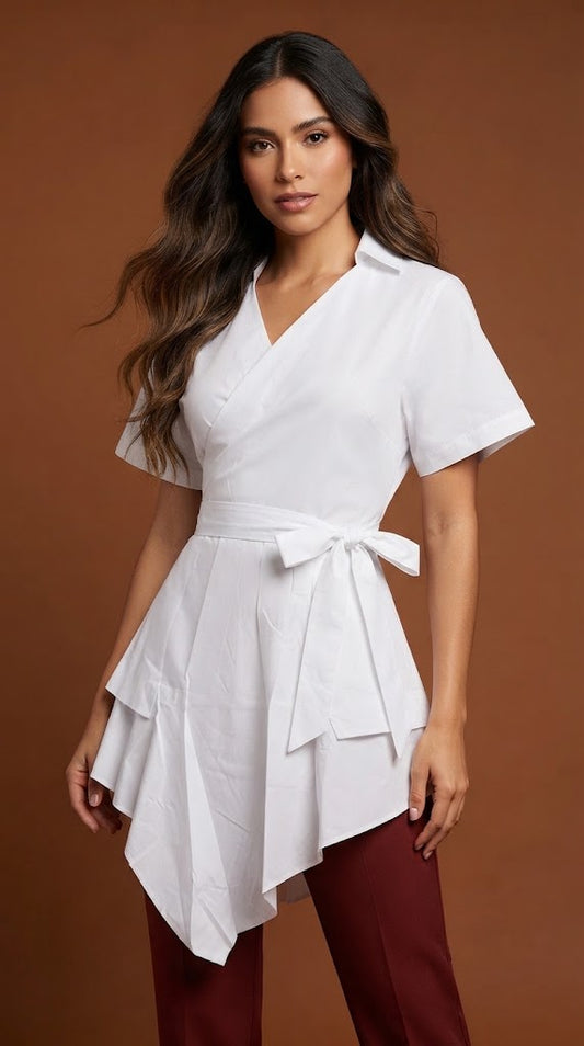 Blusa blanca cruzada /AO72