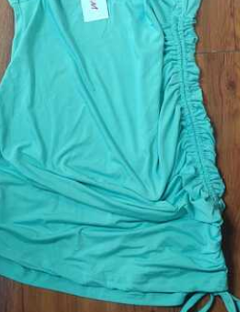 Vestido verde aqua cruzado con corte frontal D&M / V429 image 4