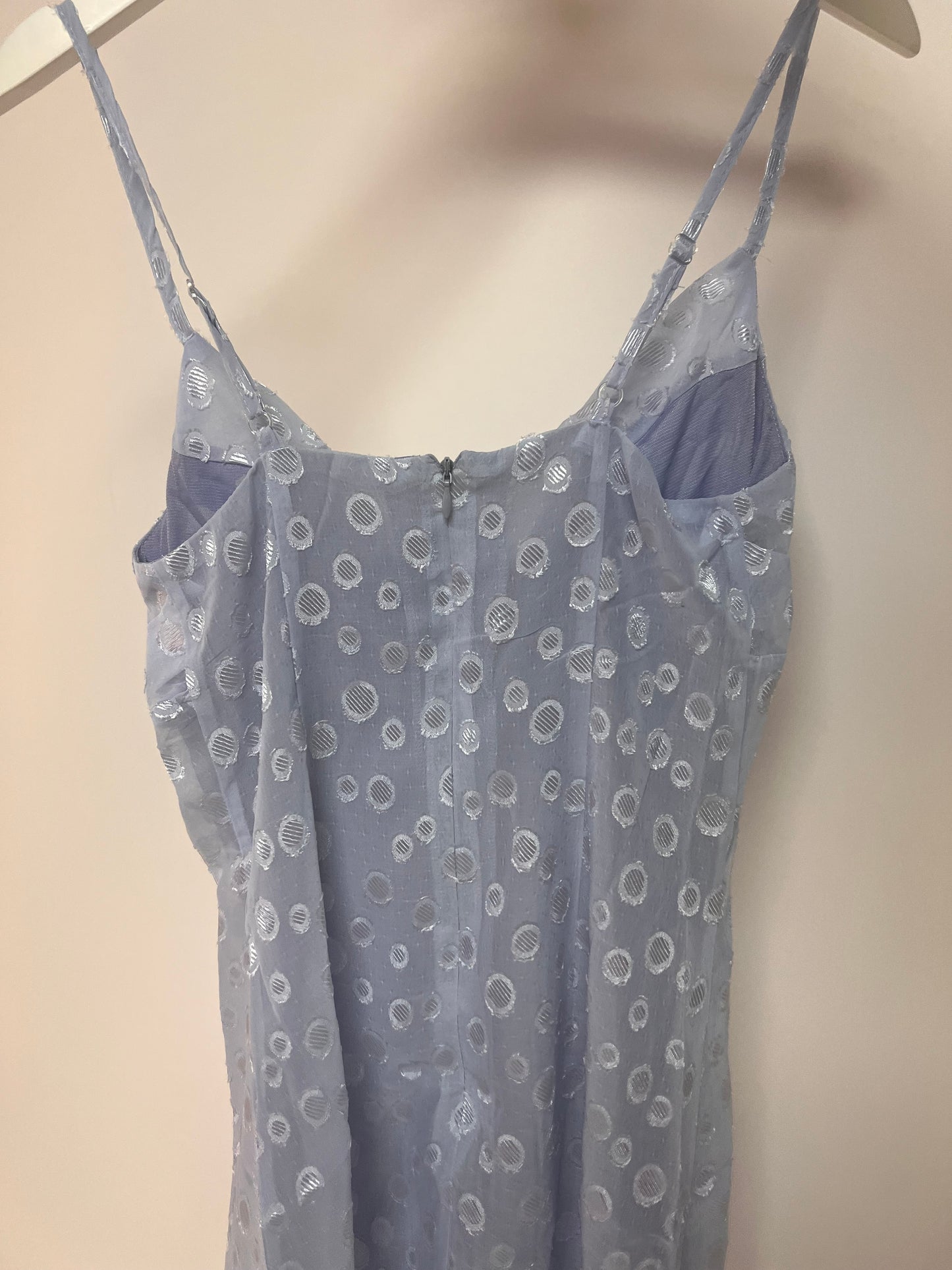 Vestido celeste con tirantes y fruncido D&M / V369 image 4