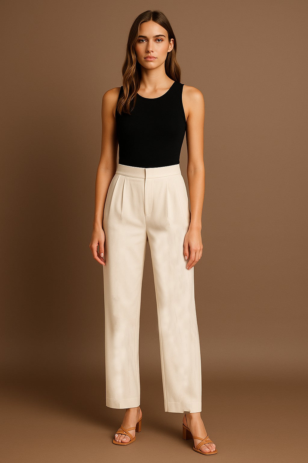 Pantalón blanco con pinzas / P31 image 0