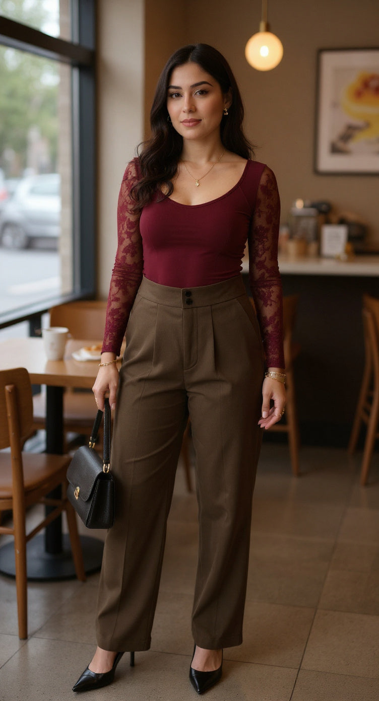 Pantalón marrón de vestir / P35 image 0