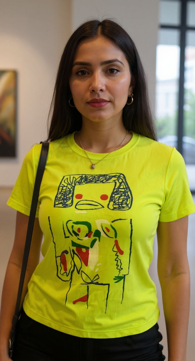 Camiseta amarilla con print / P126 image 0