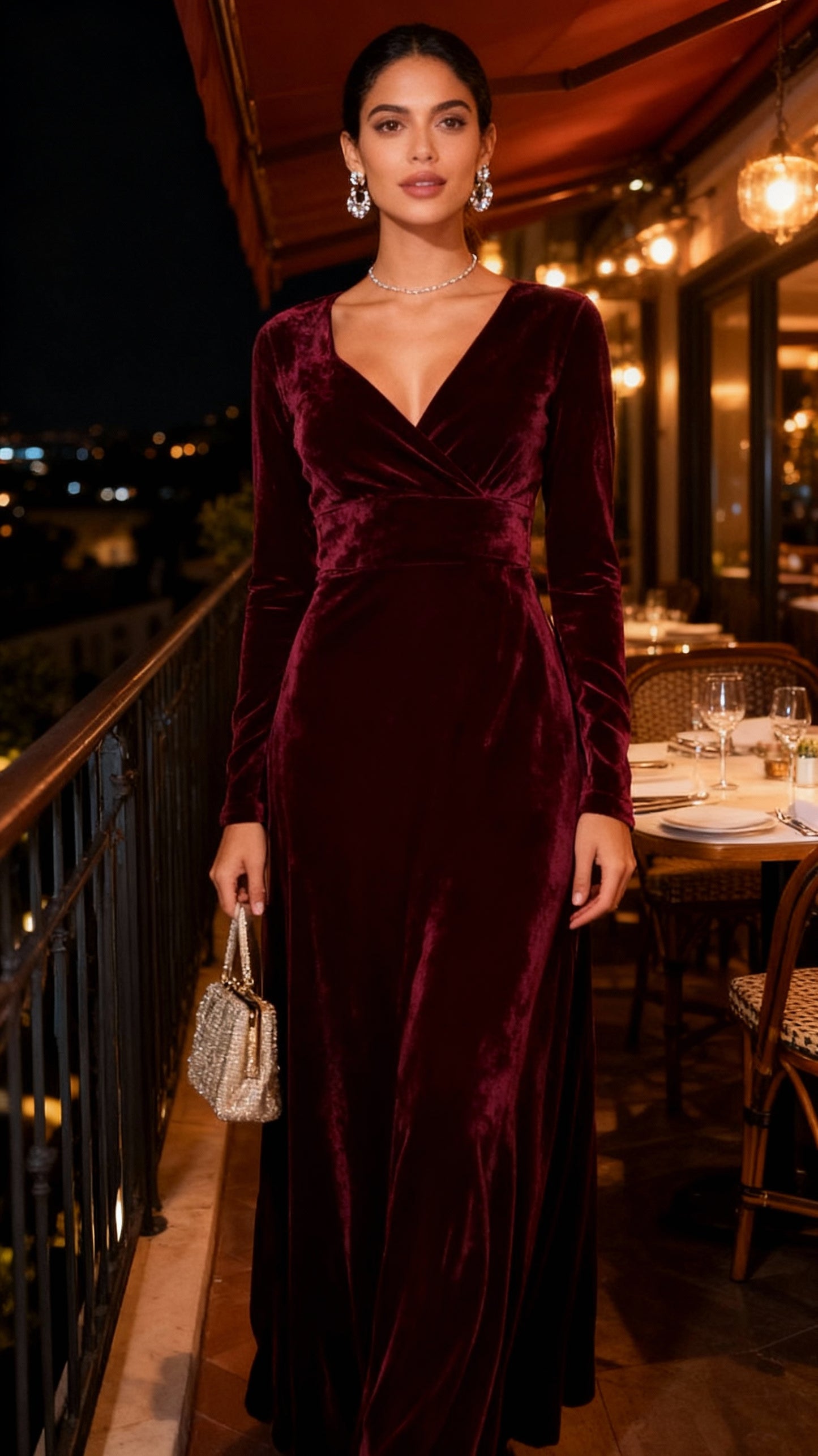 Vestido terciopelo rojo largo /AO149 image 1