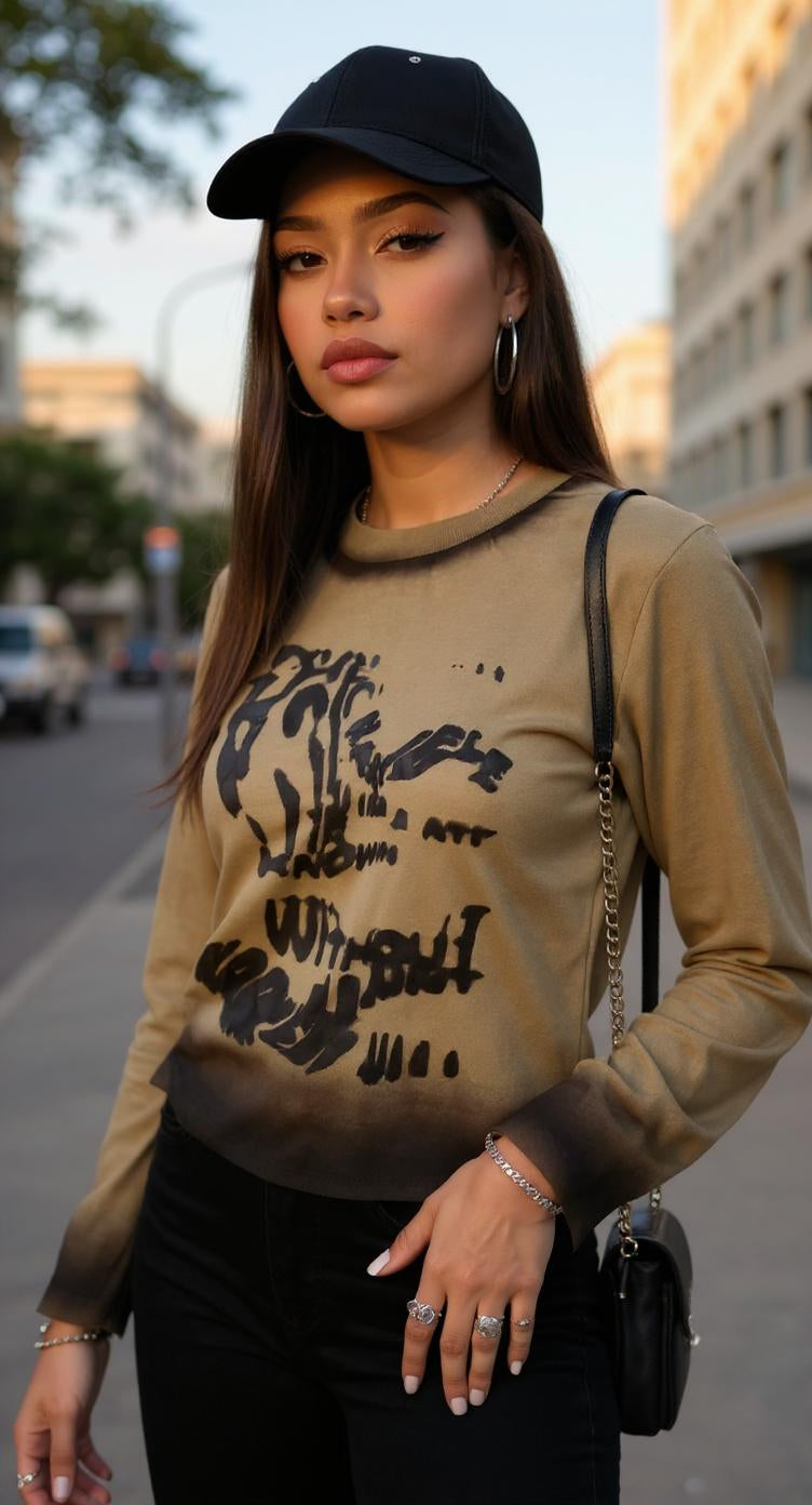 Top beige abstracto / P260 image 0