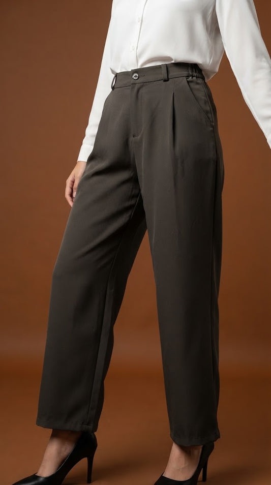 Pantalón gris oscuro recto / P34