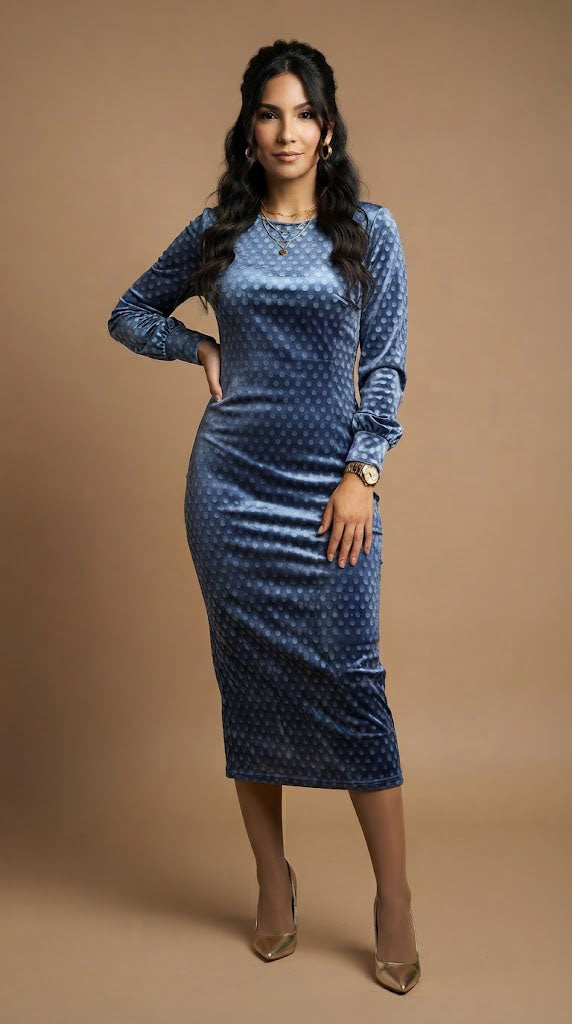 Vestido estampado manga larga AOMEI / AO103