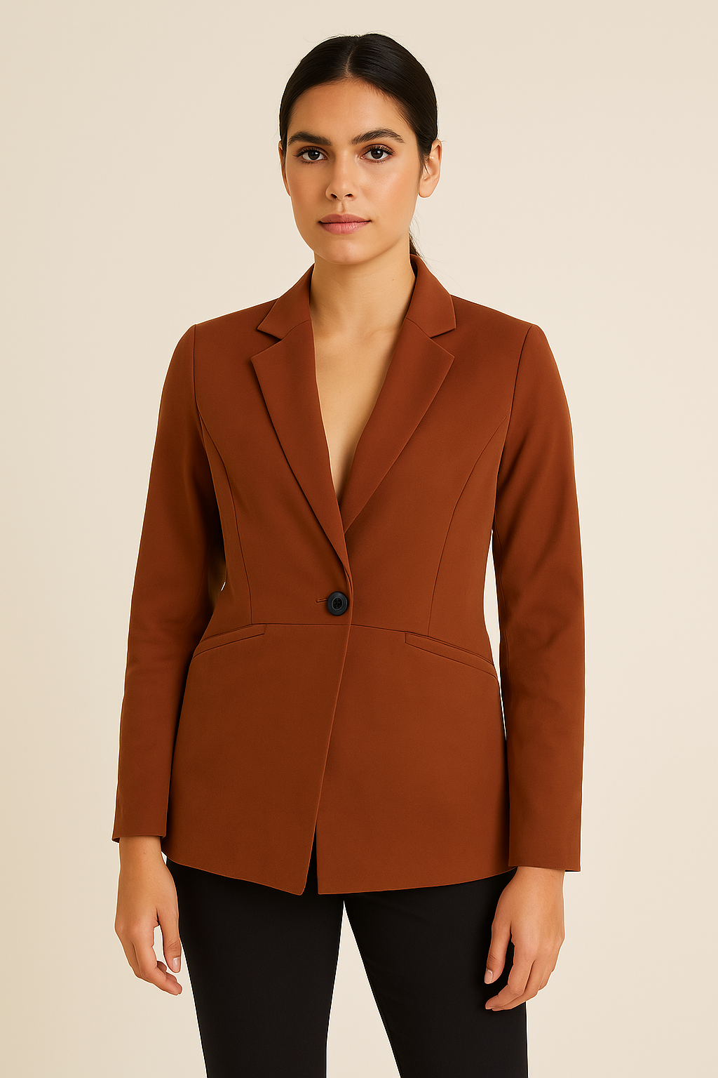 Blazer estructurado en tono terracota / P69 image 0