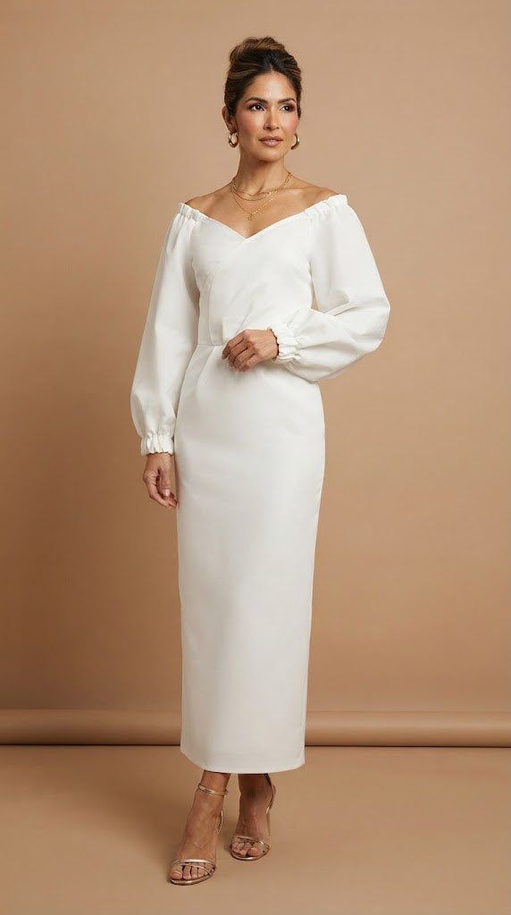 Vestido blanco elegante / AO35
