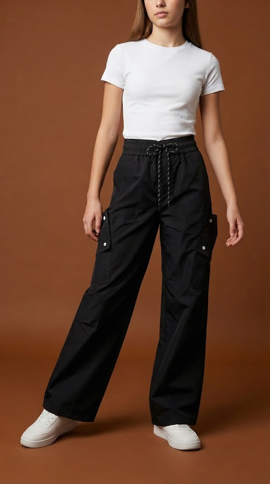 Pantalón negro relaxed fit / ANE1001-33
