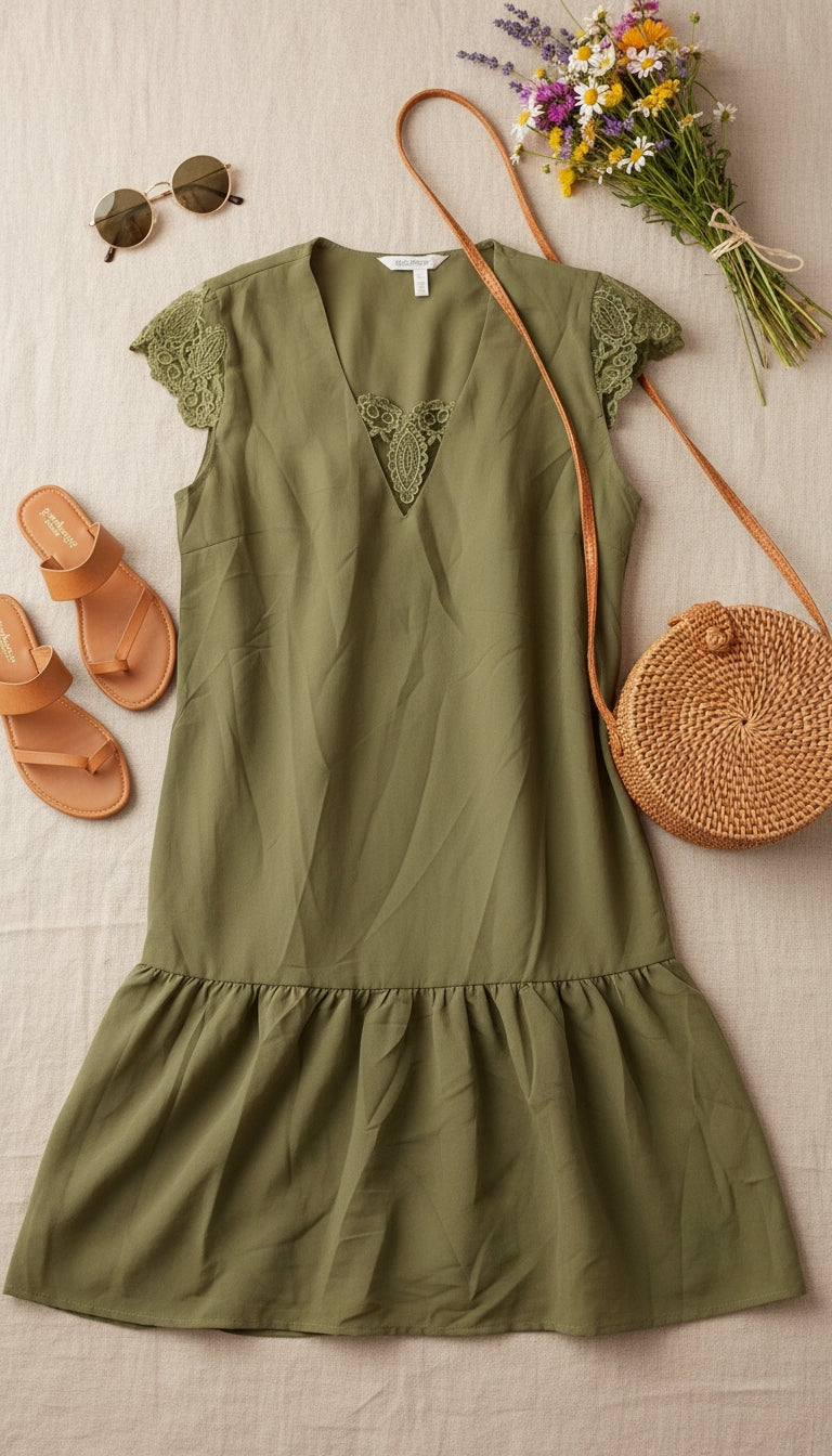 Vestido verde oliva / SH25 image 1