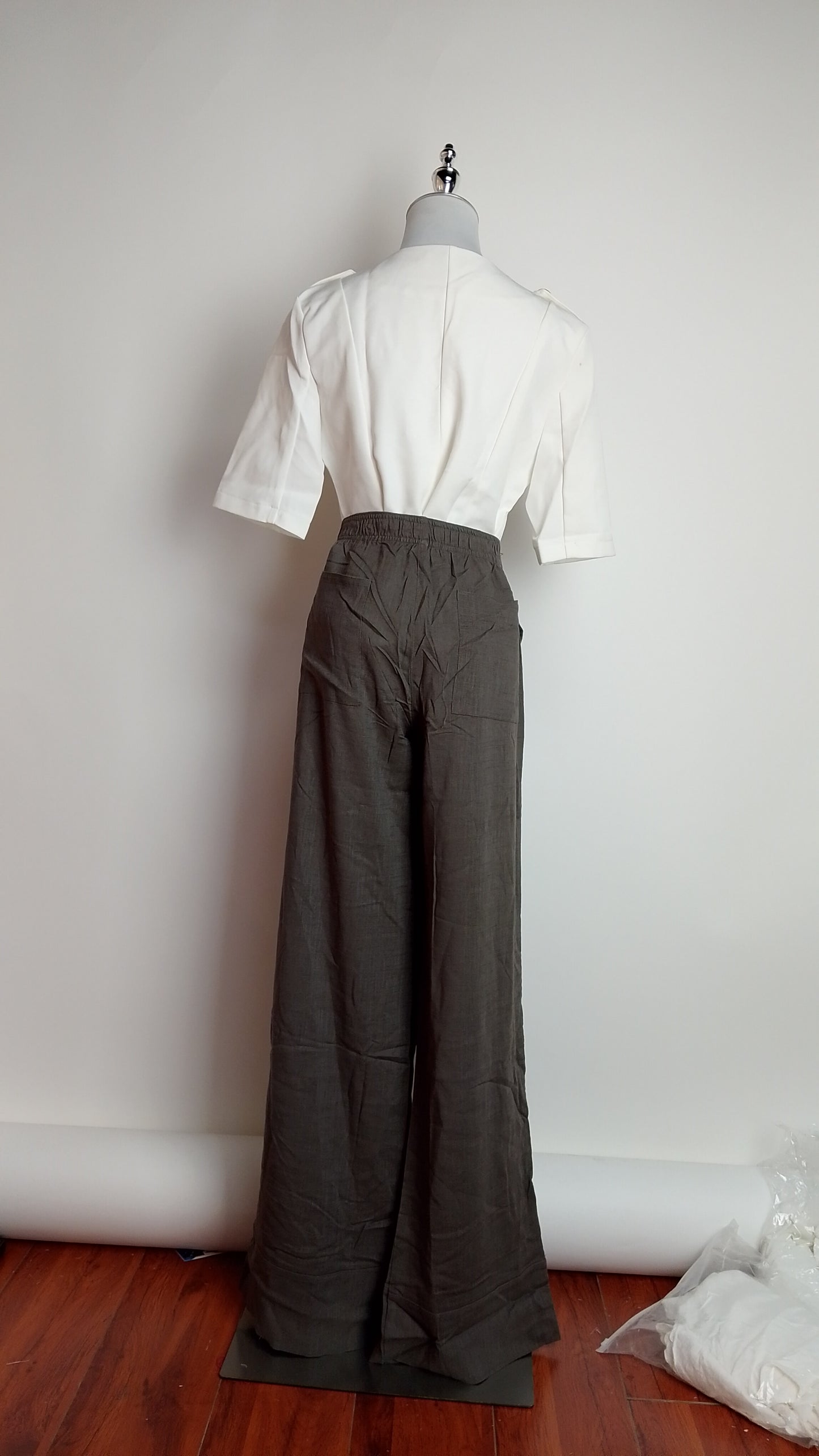 Pantalón palazzo gris oscuro / ANE1001-18