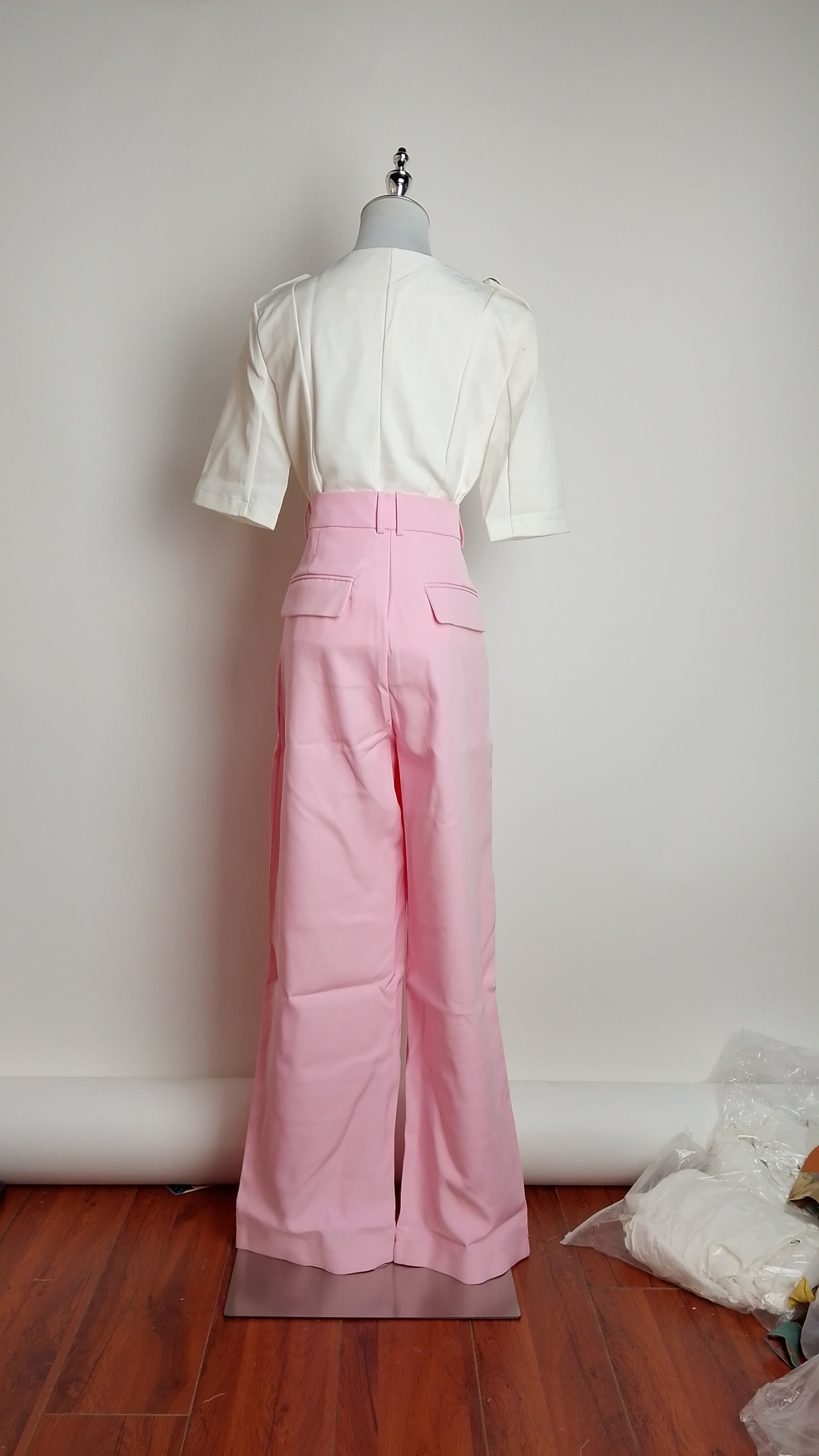 Pantalón palazzo rosado claro / ANE1001-9