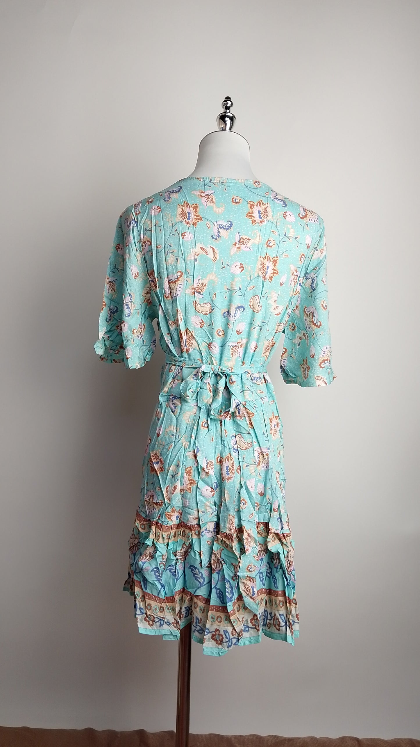 Vestido celeste estampado retro / ANV35