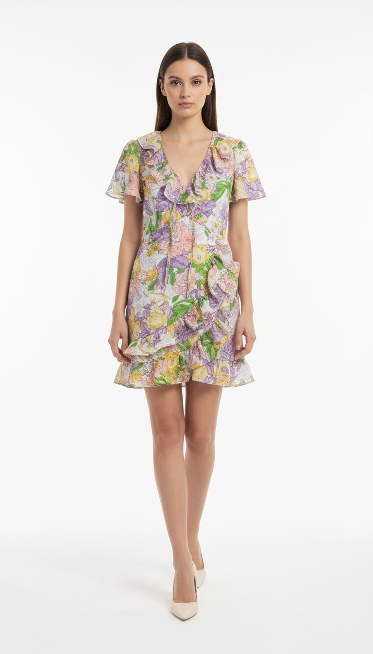 Vestido floral morado / ANV46