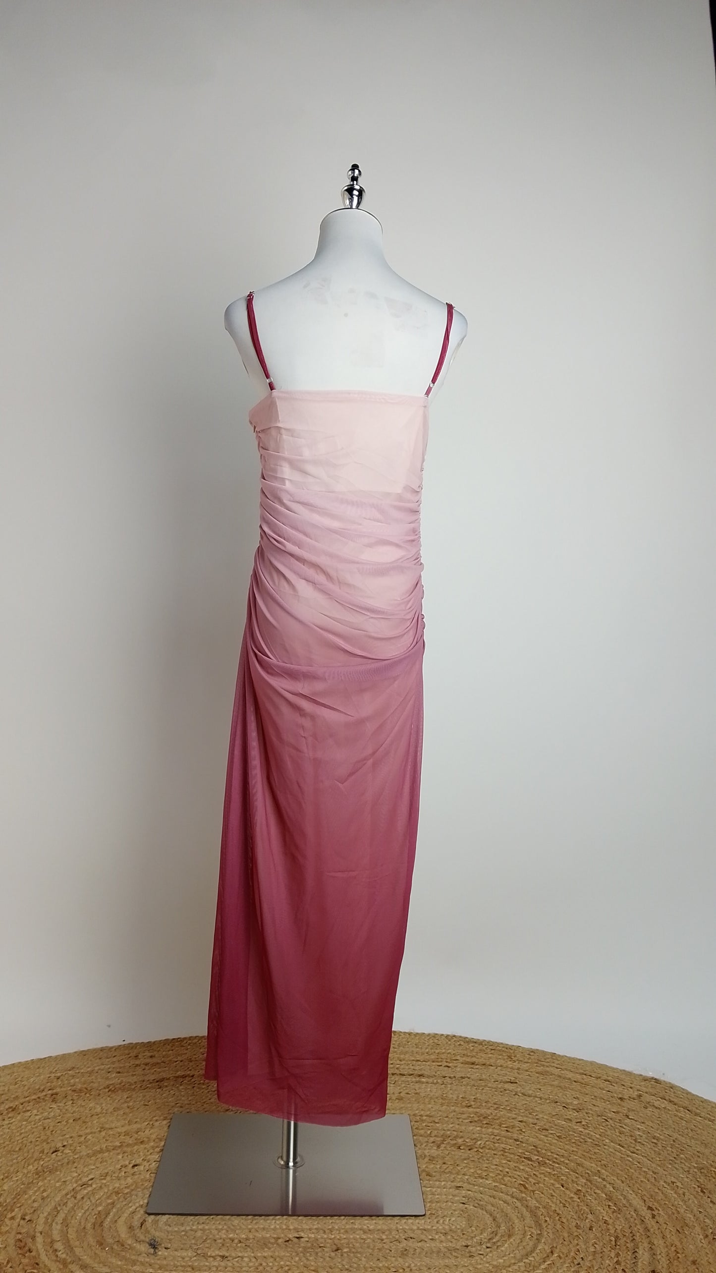 Vestido satinado rosa degradado / ANV83