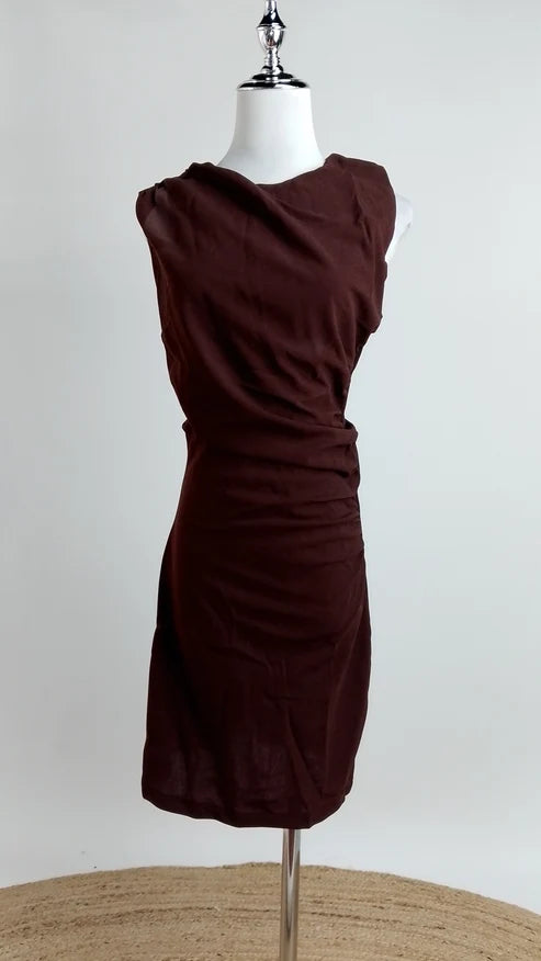 Vestido Marrón corto /OUTEV130