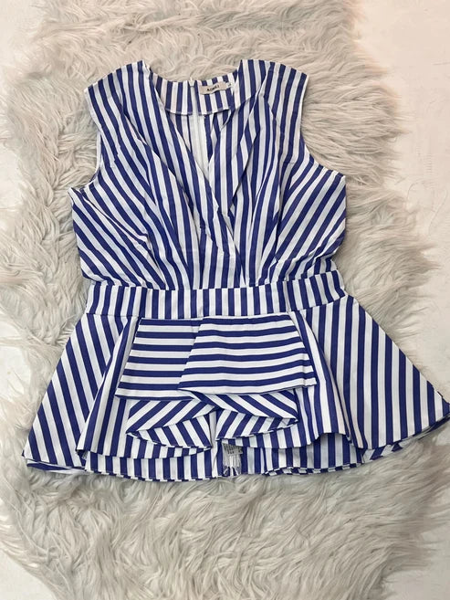 Blusa rayada + Pantalón Palazzo Azul Rey /OUTEV129