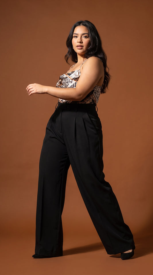 Pantalón palazzo negro / ANE1001-81