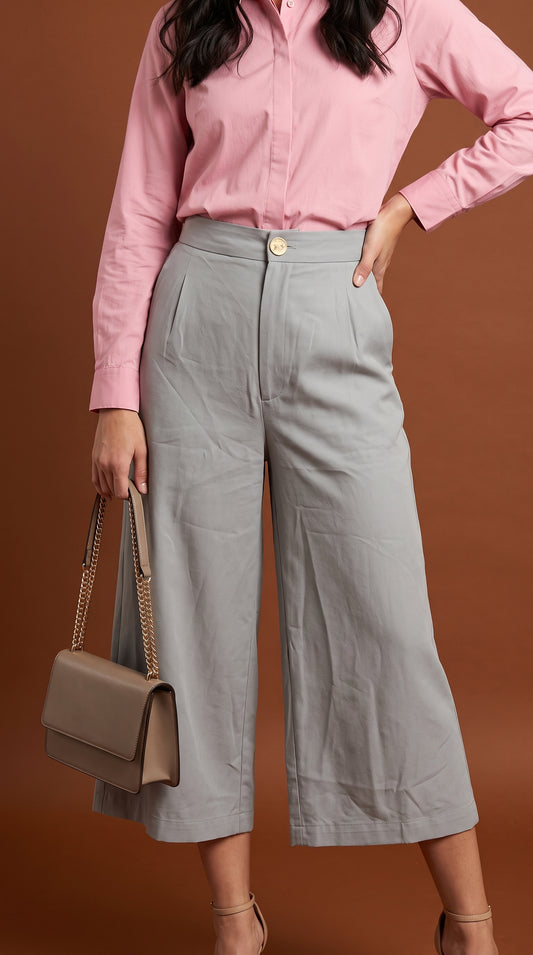 Pantalón Gris Claro Palazzo / ANE1001-49