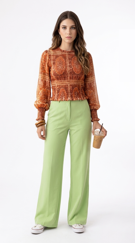 Conjunto Terracota y Verde Vibrante / CAS40