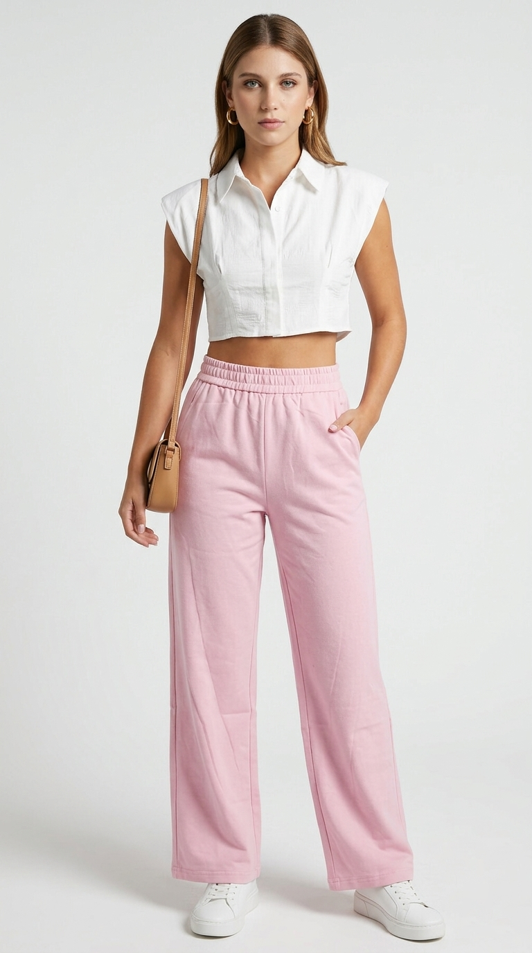 Set Rosa Pastel con Palazzo / CAS01
