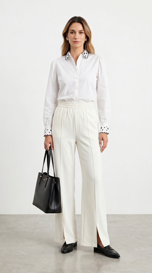 Pantalón Blanco Recto Elegante / ANE1001-64