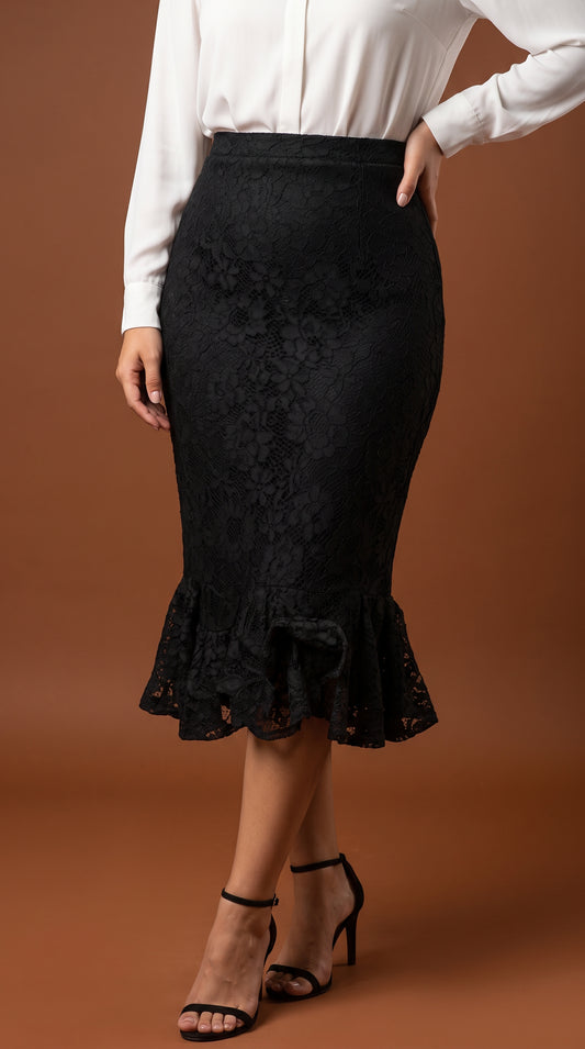 Falda negra encaje / AO194
