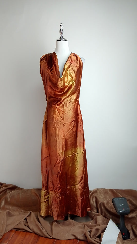 Vestido Satinado Cobre / ANU07