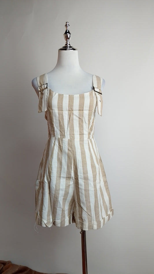 Enterizo corto rayas beige / ANJ03