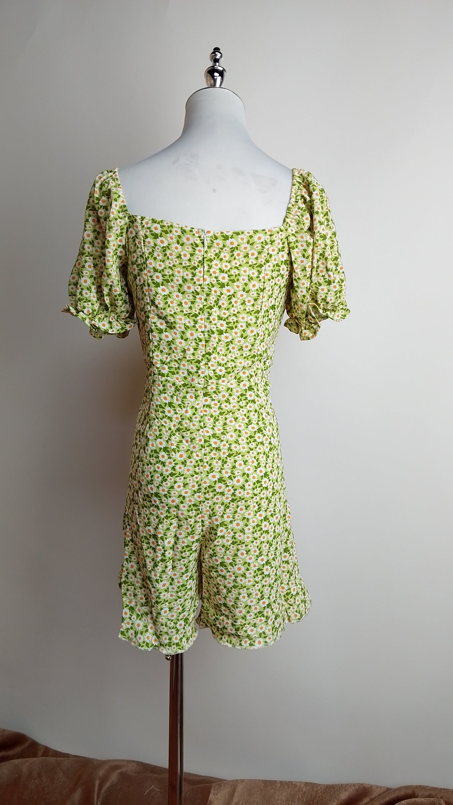 Enterizo corto verde floral / ANJ08