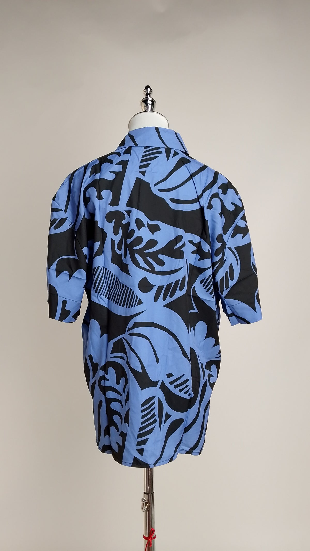 Camisa Estampada Azul y Negra / ANB26080
