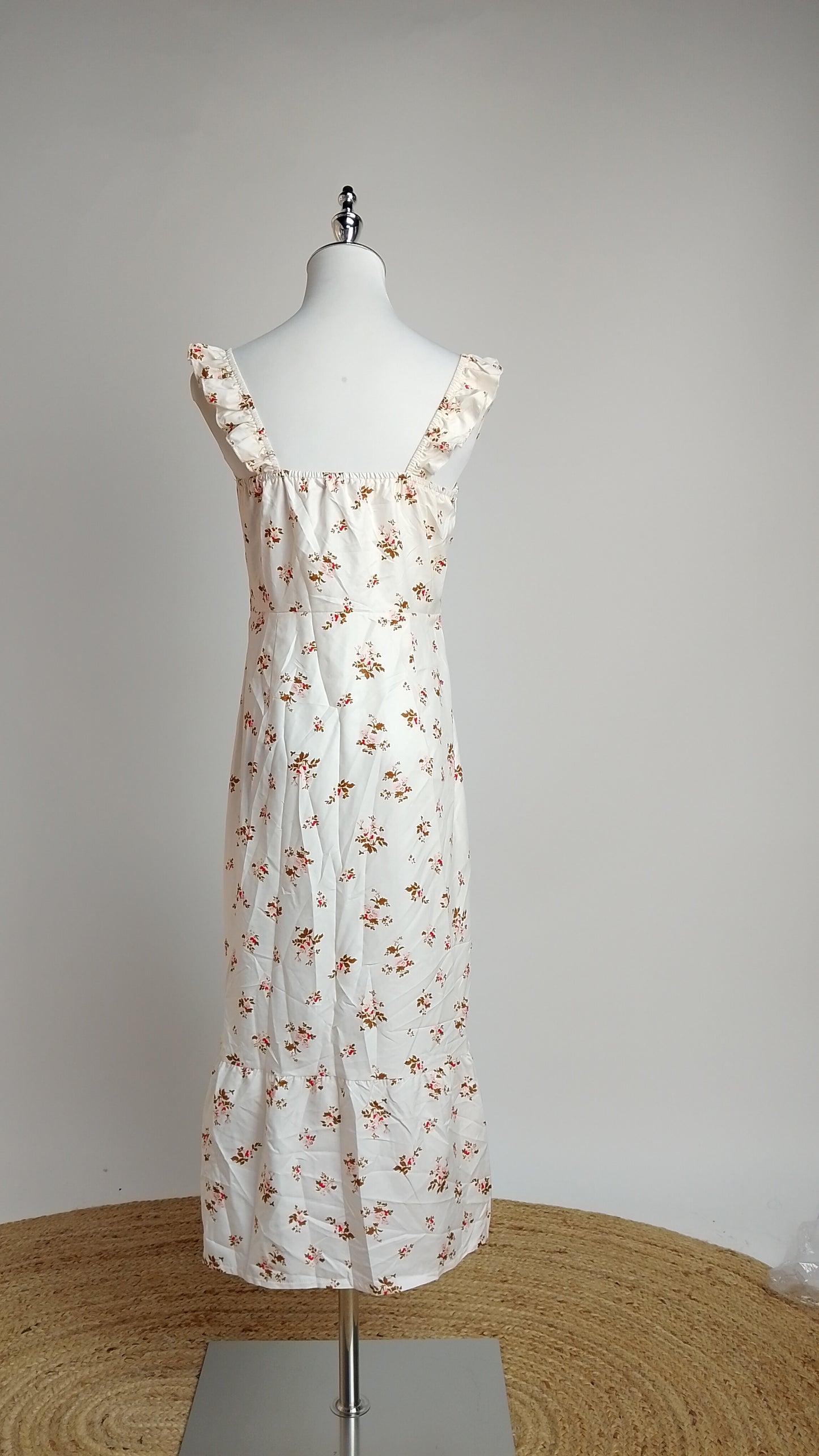 Vestido Midi Floral Blanco / L67A