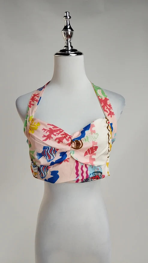 Top Lencero Estampado + Blazer Largo Elegante /OUTEV180