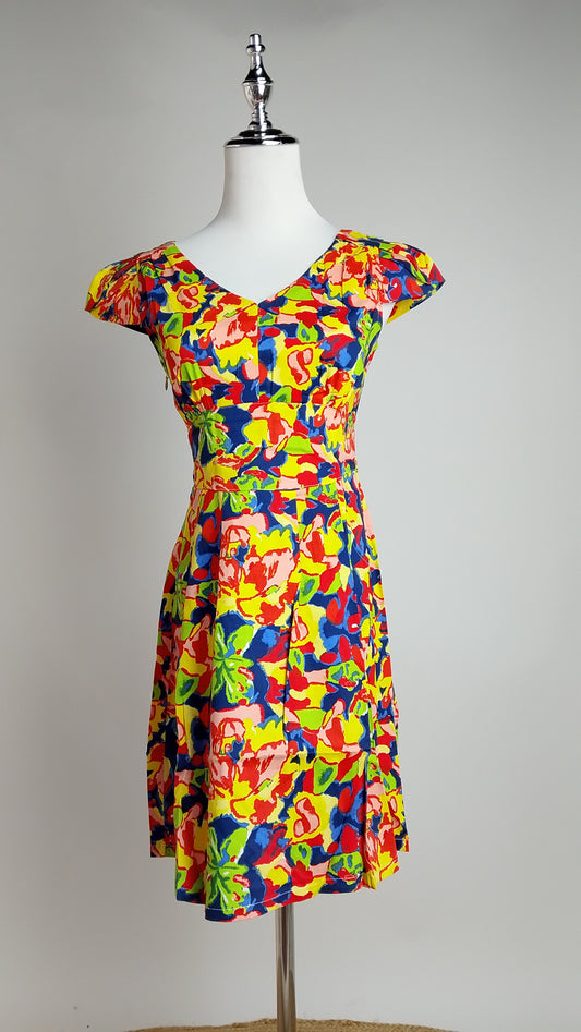 Vestido Floral Colorido Moderno / MV17