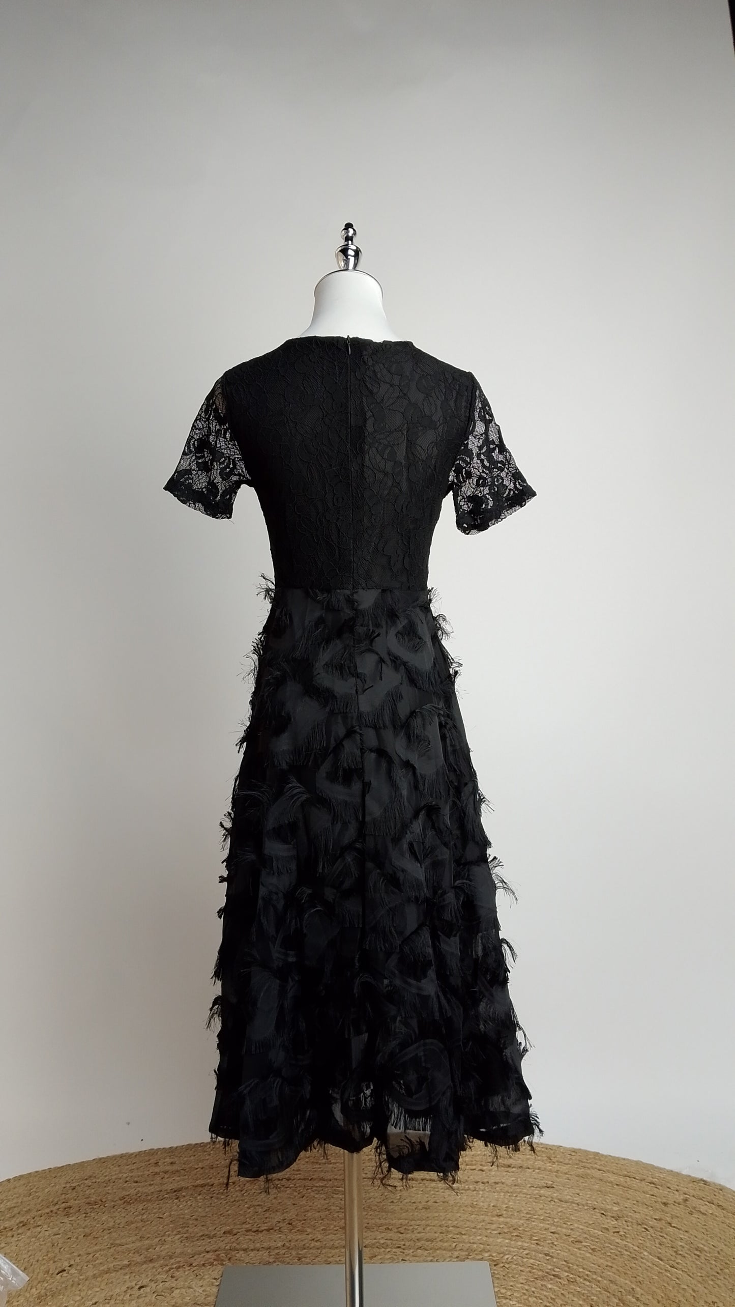 Vestido Negro Tul Elegante Fiesta / MV24