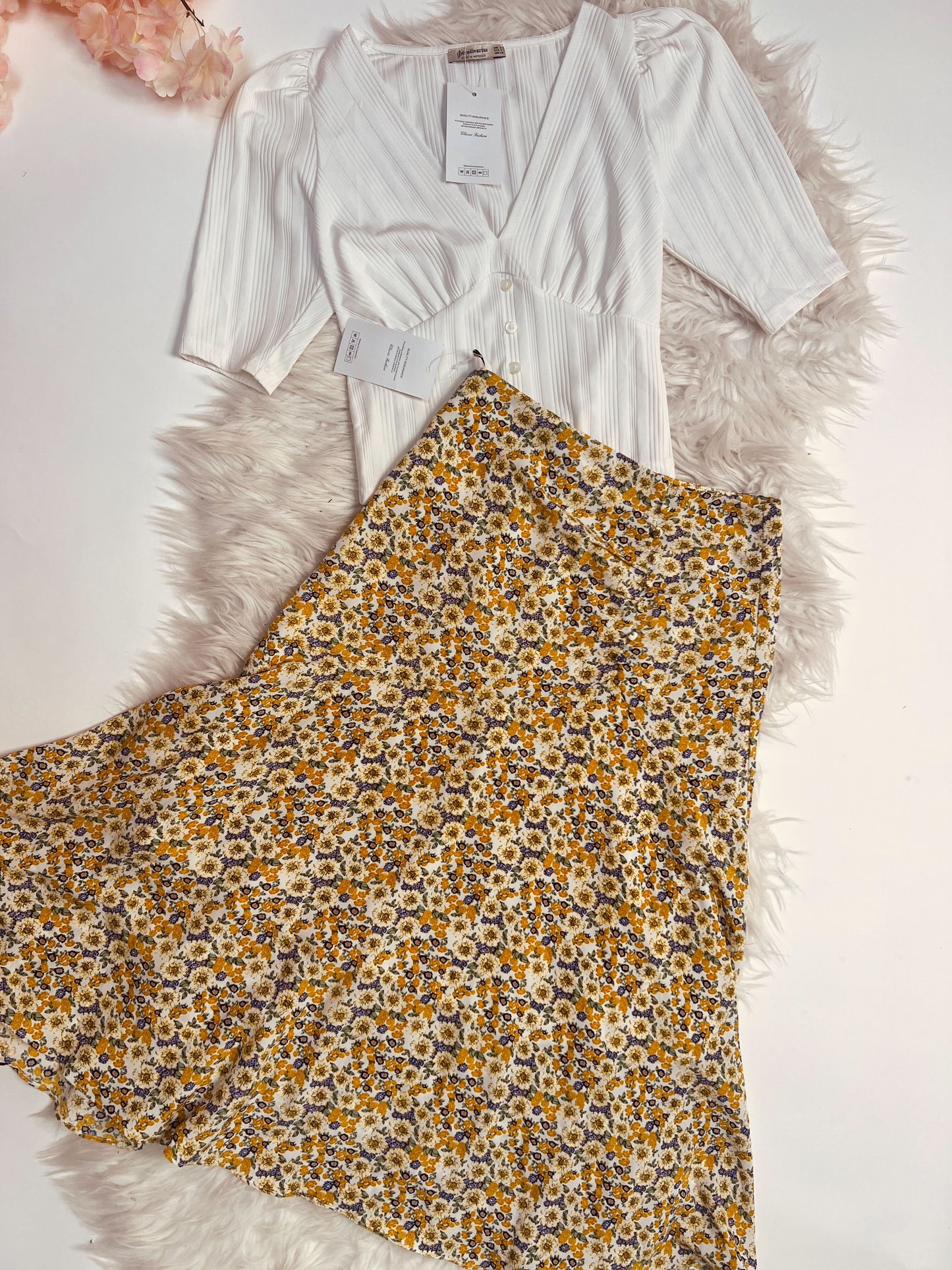 Falda asimétrica floral / P12