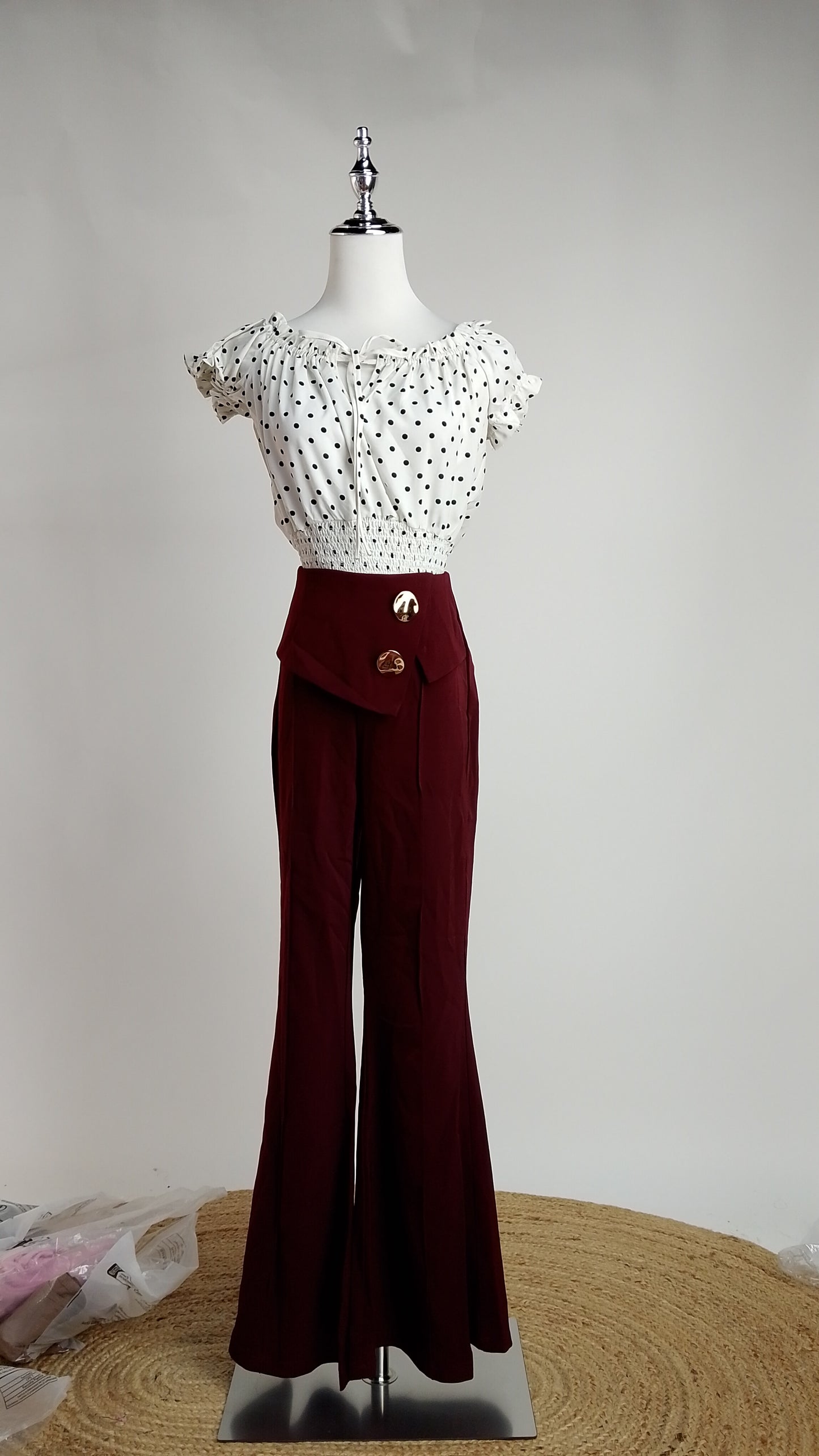 Pantalón rojo vino elegante / ANE1001-40
