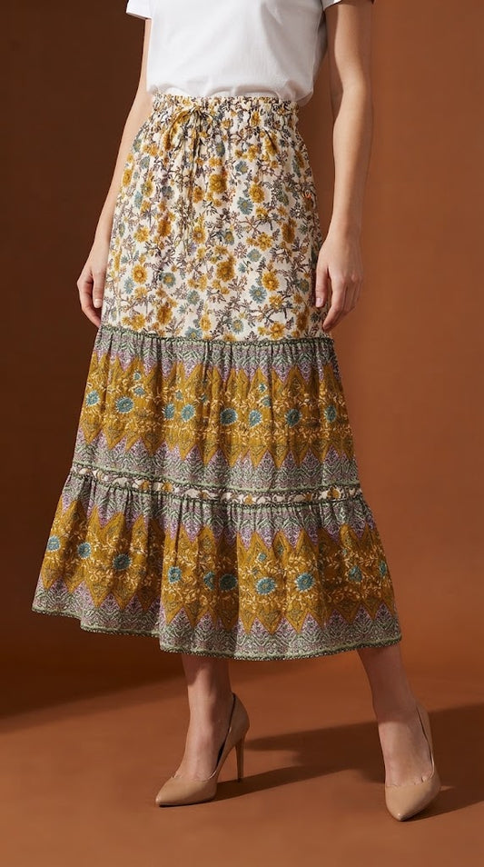 Falda Boho Estampada Multicolor / ANF04