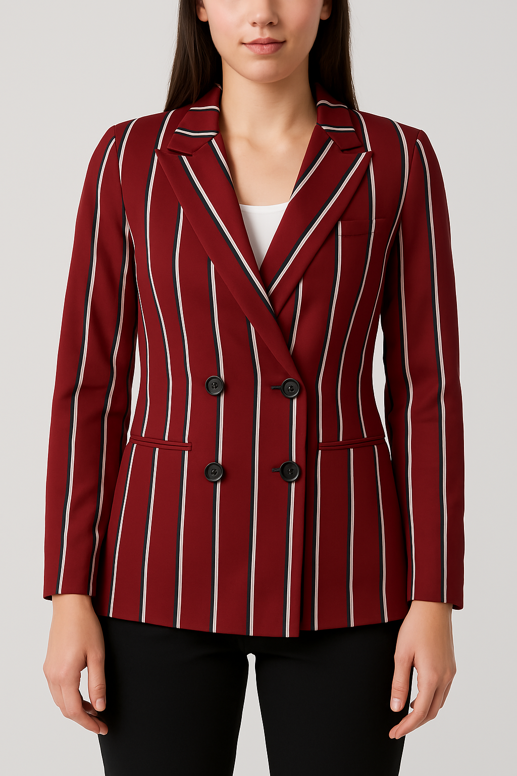 Blazer a rayas rojo con blanco / P64 image 0