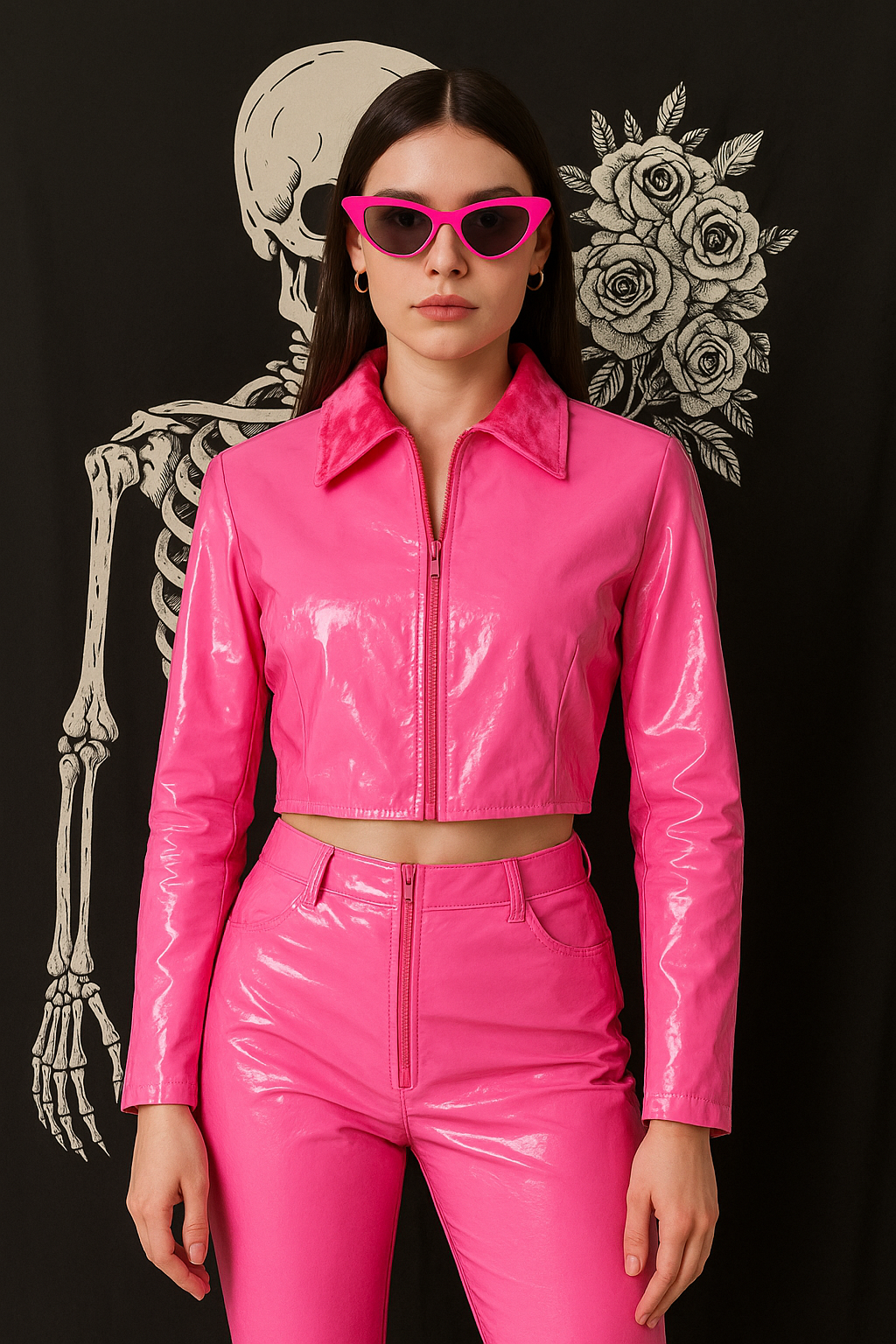 Chaqueta corta vinilo fucsia / V28 image 1