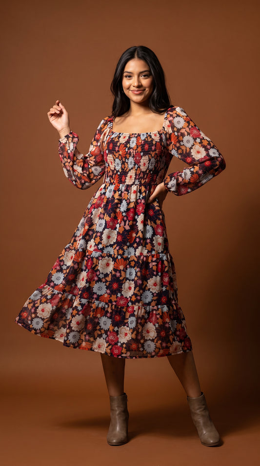 Vestido Floral Suelto Bohemio / MV12
