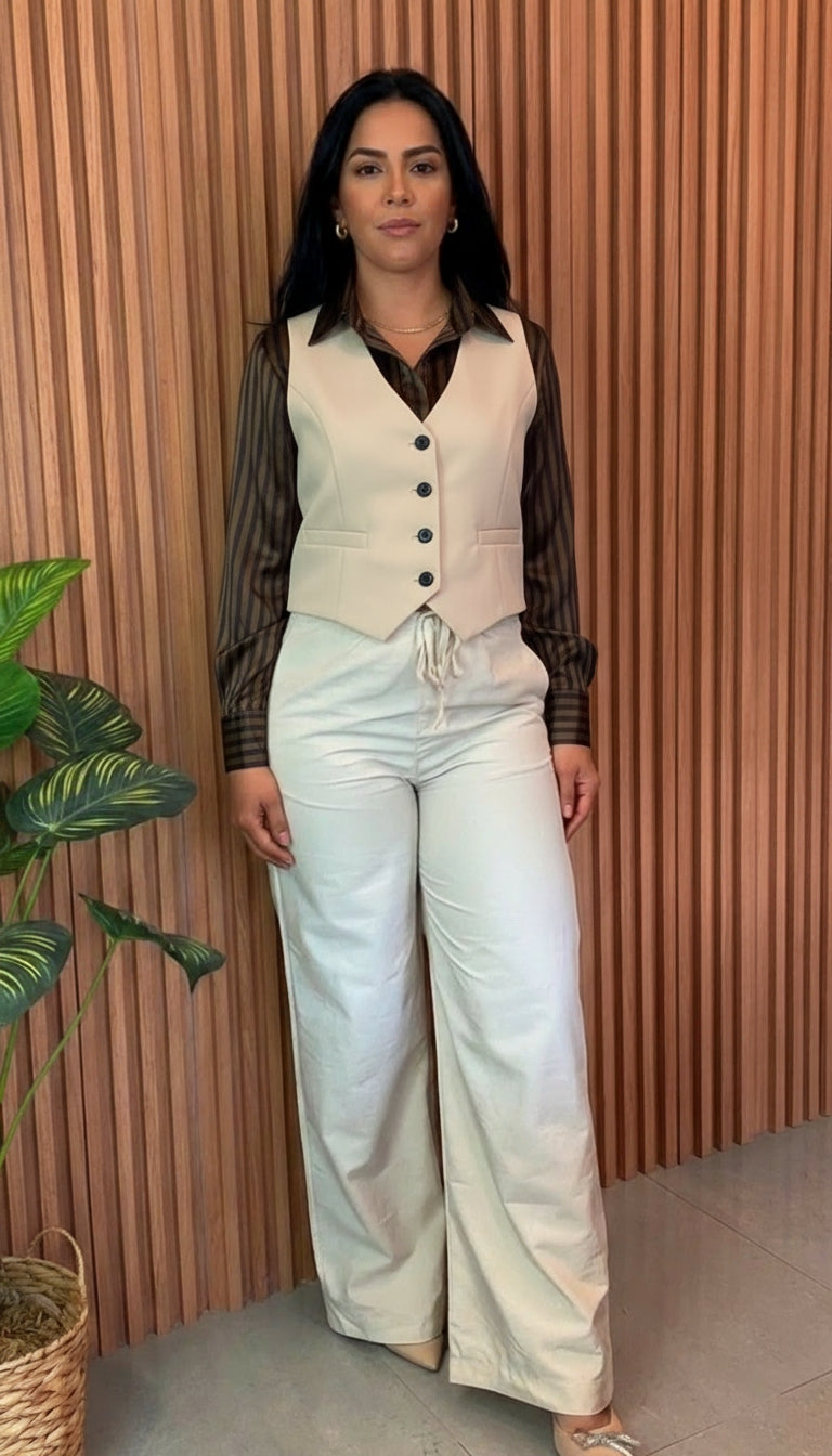 Outfit Oficina Beige & Pantalón Ejecutivo / OUT31