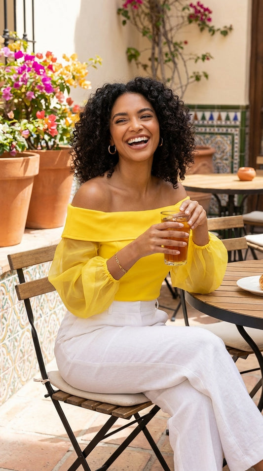 Blusa amarilla off-shoulder / AO186