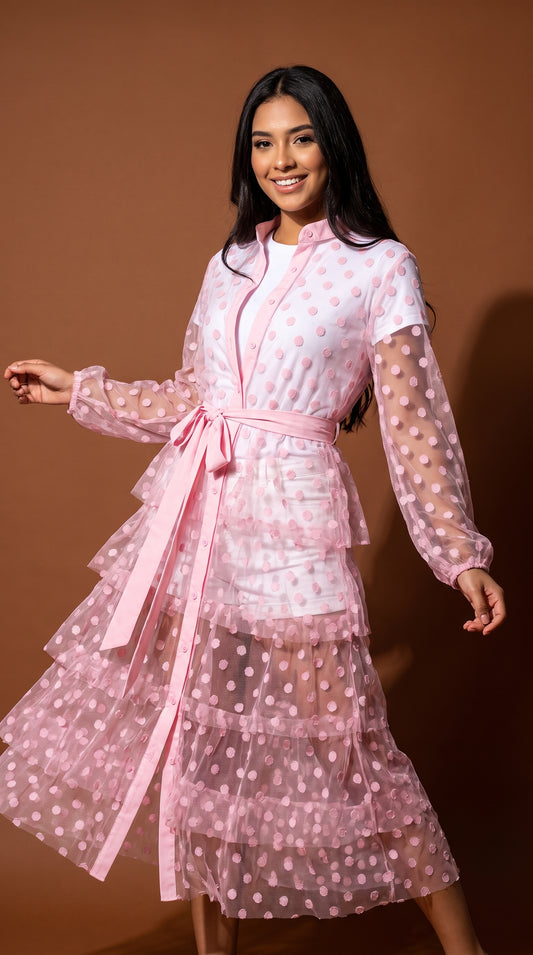 Vestido rosa peluche / AO192