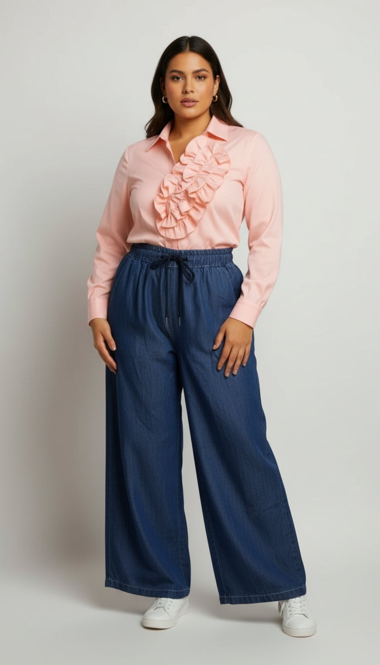 Outfit Oficina Rosa & Azul Casual Ejecutivo / OUT38