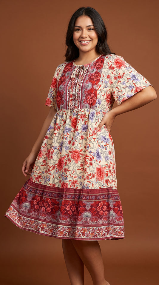 Vestido Floral Coral / L76A