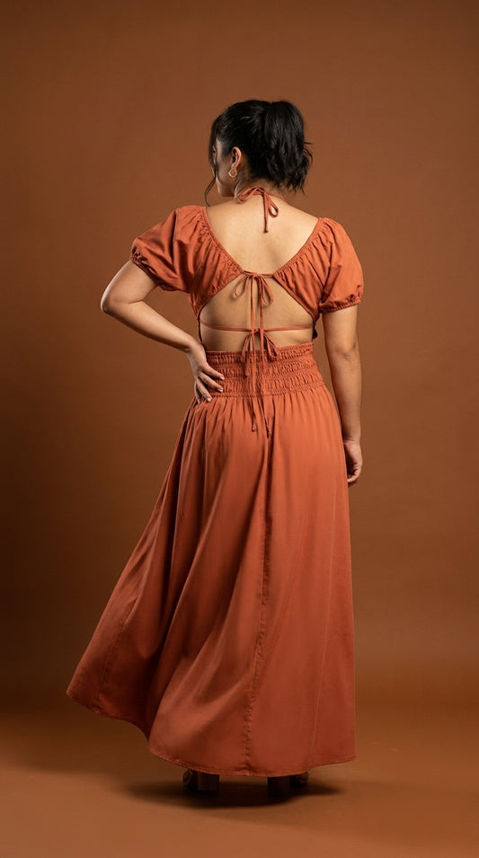 Vestido Terracota Largo / ANU23
