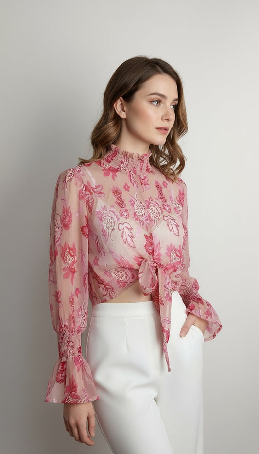 Blusa rosa estampada / ANB04