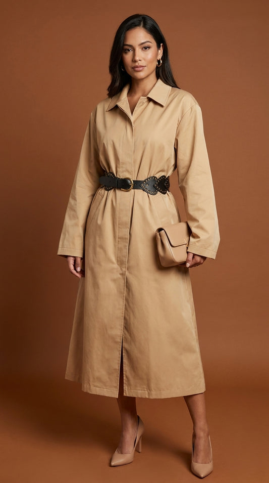 Abrigo beige, no incluye cinturon / AO175